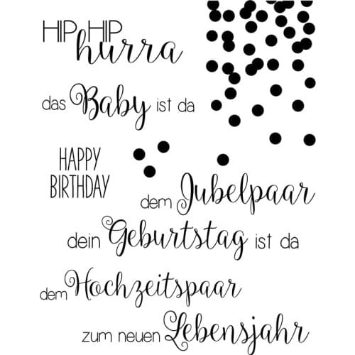 German words Transparent Clear Silicone Stamps for DIY Scrapbooking/Card Making/Kids Fun Decoration Supplies