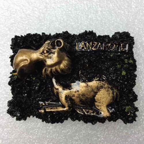 QIQIPP Spains Lan Sarot Island Tourism Commemorative Magnet Embossed Refrigerator Lanzarote Tourism Accompanying Ceremony