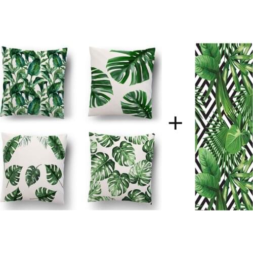 Camel Base 4-Piece Combination Digital Printed Decorative Pillow Cushion Cover + Runnerastık Kırlent Kılıfı + Runner