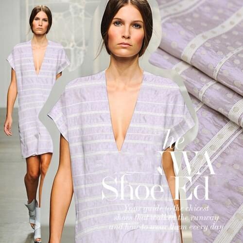 The simple beauty of South Korean imports of taro new technology, dot stripe cotton jacquard fabric three-dimensional fashion sh