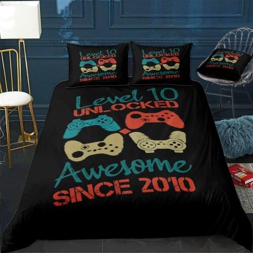 Level 10 Unlocked Awesome Duvet Cover Twin/Queen/King Size Luxury Comforter Bedding Set With Pillowcase Home Bed Decora