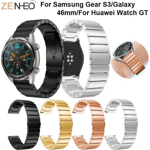 Stainless steel 22mm Wrist band For Huawei Watch GT Strap Replace for Samsung Gear S3 Frontier Classic Bracelet strap watch band