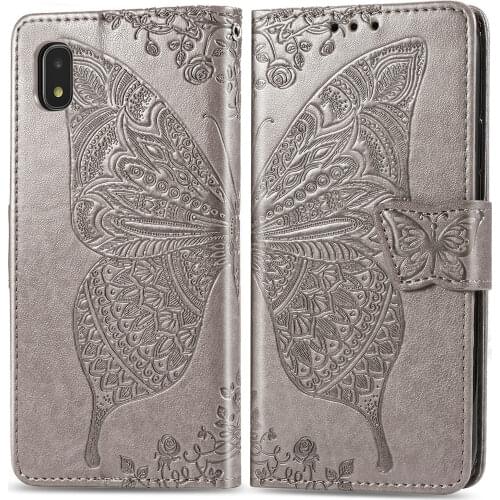 SC02M Cute Butterfly Case for Samsung Galaxy A20 (JP) SC-02M SCV46 Cover Flip Leather Wallet Book Black GalaxyA20 SM-A205F A205