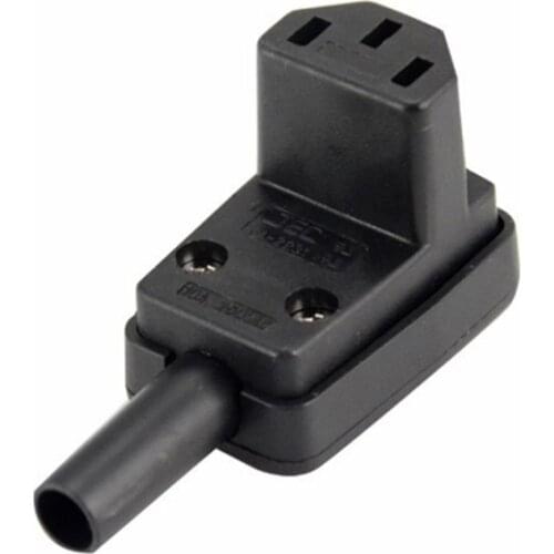 C13 Power Plug, 90 Degree Angled IEC 320 C13 Female Plug AC 10A / 250V Power Cord/Cable Connector 1pcs