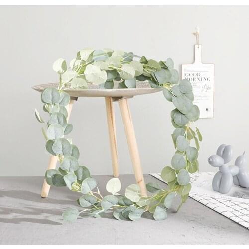 Wedding Decoration Artificial Plants Green Eucalyptus Vines Garland Artificial Fake Plants Ivy Wreath Wall Decor Vertical Garden