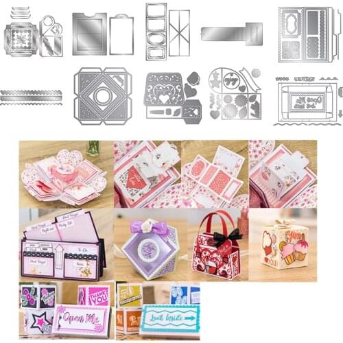 Creative Foldable Metal Cutting Dies Brochure Bag Box Love Scrapbooking Album Paper Diy Cards Crafts New Embossing Dies 2020