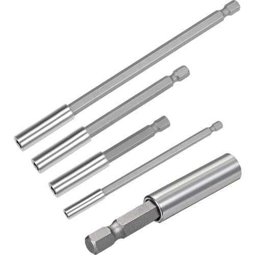 Uxcell Extension Extend Socket Wrench Bit Holder Magnetic Hex Screwdriver Power Tool Length 1/4''-Hexagon Drill Carbon Steel