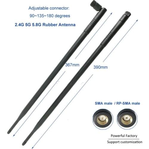 High gain 2.4G Wifi rubber 5.8Ghz Wireless Data Omni Dual Band 10dBi 2.4G 5G 5.8G Antenna 1PCS