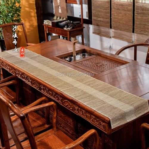 Southeast Asia style Handmade Natural Ramie tea towel Light brown colorTea Napkins Zen tea mat cloth for Tea Table