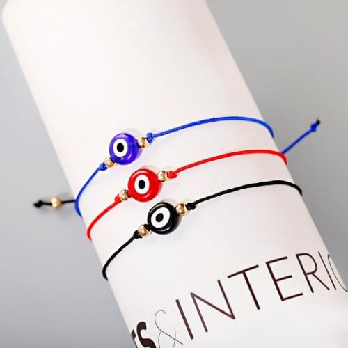 Evil Eye Red Thread Bracelets For Women Lucky Jewelry Turkish Rope Paired Bracelet Set Beads Black Anklet Couple Handmade Trendy