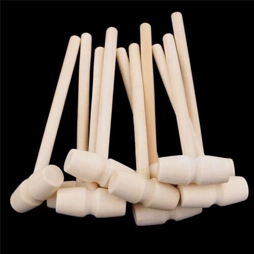 10 Pieces Mini Wooden Hammer Balls Toy Pounder Replacement Wood Mallets Baby 3D Baking Tools