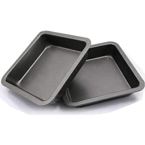 2 Pack 8 Inch Square Cake Pan,Nonstick Bakeware Carbon Steel Toast Mold Baking Tray for Cakes,Bread,Pizza