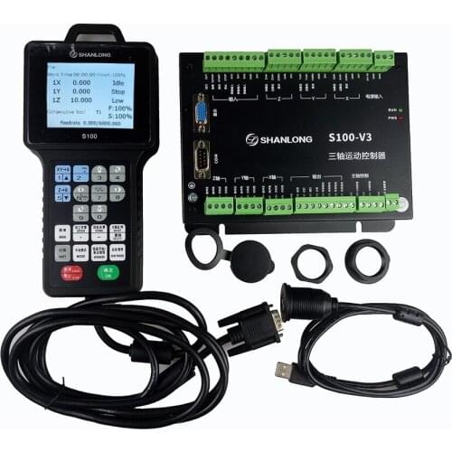 3-axis CNC Handle Controller S100 Motion Control System support G code 500KHZ For Engraving Milling Machine