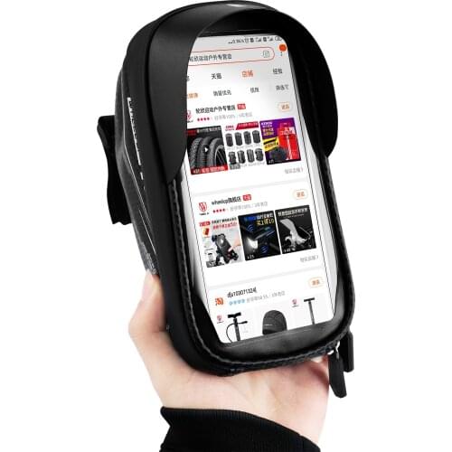6.5 Inch Cycling Case Bicycle Bike Bag Headtube With Sun Visor Cell Mobile Phone Bag Case Holder Screen Phone Mount Protector