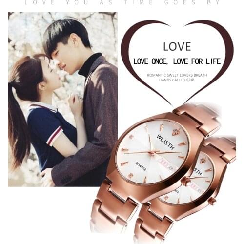 2 PCS Valentines Day Waterproof Quartz Men and Women Steel Band Couple часы женские relogio feminino часы женские наручные