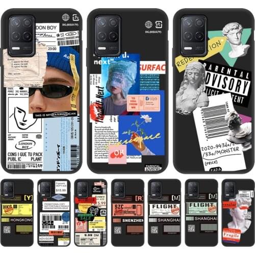 Label Case For OPPO Reno 4 3 Pro Reno Z Ace 2 Reno4 Lite 10X Zoom Case For Realme X50 X7 XT X2 Pro V13 V5 V3 Q Cover Soft Funda