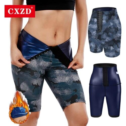 CXZD Women High Waist Trainer Tummy Hot Thermo Sweat Leggings Fitness Workout Breasted Shaper Weight Loss Slimming Pants