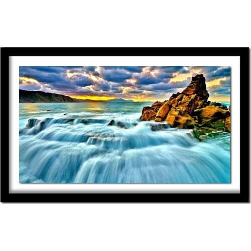 Diy Diamond Painting The sky and waterfall Scenic 3d Cross Stitch Kit Full Rhinestone Ribbon Embroidery Landscape Crafts