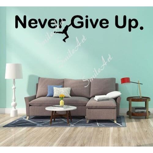 Diy Never Give Up Wall Sticker Pvc Wall Art Stickers Modern Fashion Wallsticker For Living Room Bedroom Wall Decoration Murals