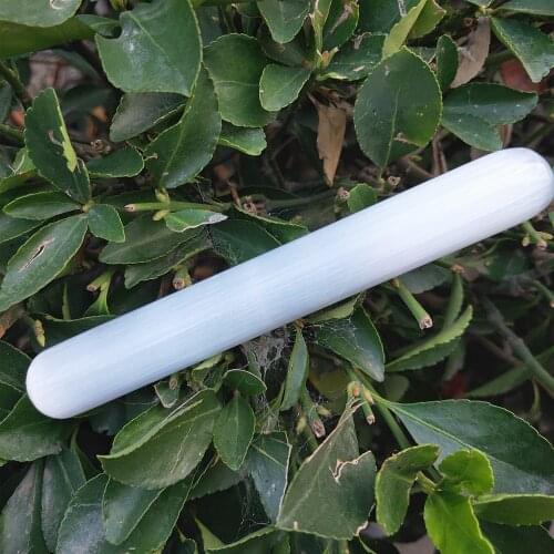 Crystal wand natural selenite quartz massage wand gemstone selenitum Massage stick healing13-15cm
