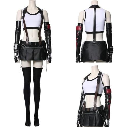 FF VII FF7 Tifa Lockhart Cosplay Costume Adult Women