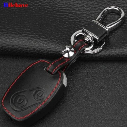Bilchave 2 Buttons Remote Car Hand-stitched leather Case Cover Fob Honda CR-V Civic Fit Freed Stepwgn Car-Styling Holde