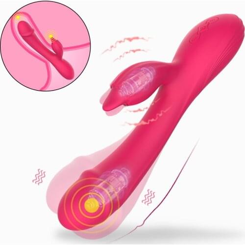 Rabbit Vibrators For Women Rechargeable G Spot Stimulator Vaginal Massager Double Vibrating Dildo Anal Vibrator Sex Toys Female