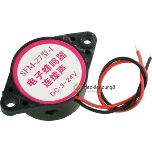 Best price 10 pcs. durable 3-24V piezoelectric sounder alarm 95db continuous beep for Arduino car SFM-20B DC3-24V