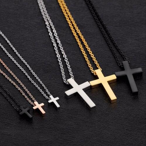 Small/Big Gold Cross Pendant Necklace Men Women Girl Kids,Mini Charm Pendant Jewelry Crucifix Christian Ornaments
