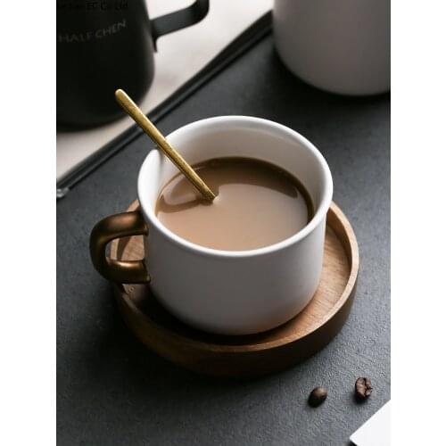 Japanese style frosted mini coffee cup and saucer set personality retro large milk cup household water cup ceramic milk mug