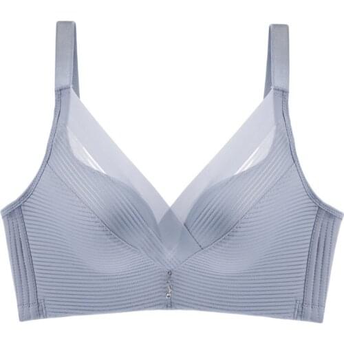 Underwear Womens Thin Large Chest Show Small Bra Ultra Thin Bra Without Steel Ring Large Size Full Cup Collection Breast Milk