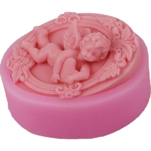 New Cupid Angel Mold Elliptical Silicone Mold Diy Handmade Soap Silicone Mold Soap Making Supplies Fondant Cake Chocolate Mold