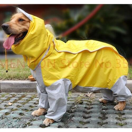 Large Dog Clothes Raincoat Waterproof Dog Suits Dot Rain Cape Pet Clothing For Big Dogs Hooded Jacket Poncho Pet Rain Coat 10pcs