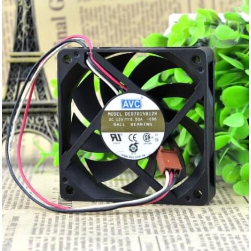 Original authentic AVC DE07015B12H 12V 0.50A 7CM 70*70*15 3 wire CPU large wind fan