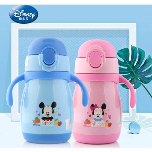 Genuine Disney Baby Feeder Wide Break-resistant Nuk With Handles Feeding Bottle Silicone Sraw Nipple Water Baby Feeding Bottle