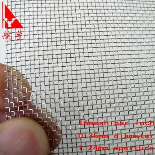 Stainless steel wire mesh SS304 16mesh stainless steel wire woven sieve mesh 1.24mm aperture mesh for screen filter