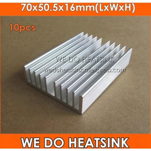 WE DO HEATSINK 10pcs 70x50.5x16mm Aluminum Radiator Aluminum Heat Sink Electronic Power Amplifier Heat Sink