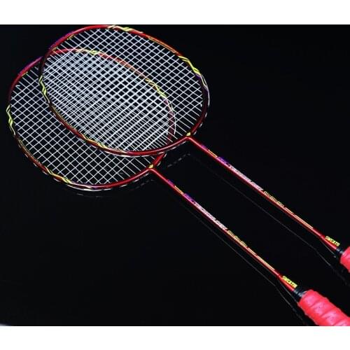 2PCS Full Carbon Training 5U Badminton Racket Sport Equipment Badminton Racket Professional Padel Racket Racquet With Bag -40
