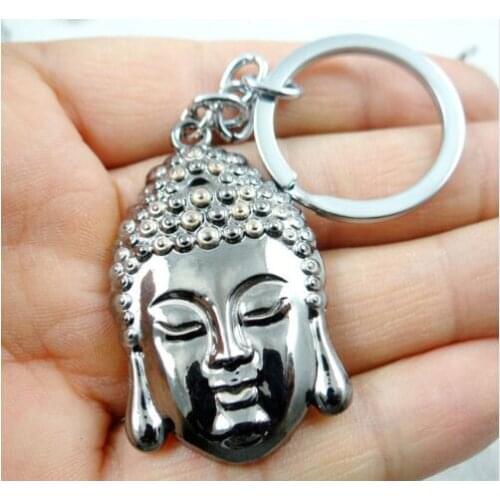 Alloy key Boeddha hoofd carving sleutelhanger auto hanger sleutelhanger for diy Accessories 1PCS A34