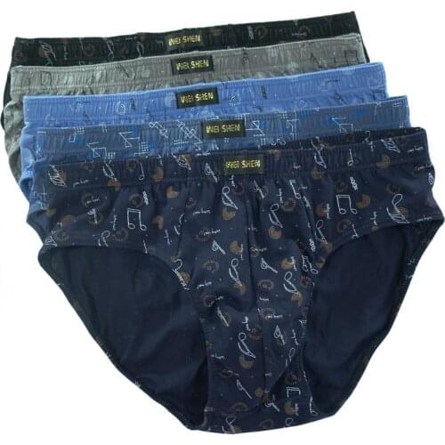 4pcs/lot Free Shipping Cheapest 100% Cotton Mens Briefs Plus Size Men Underwear Panties L/XL/2XL/3XL Mens Breathable Panties