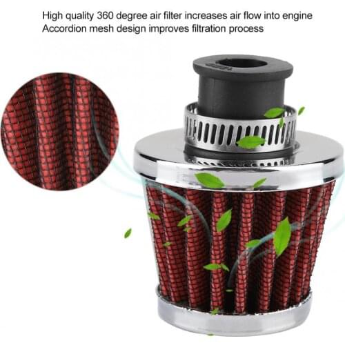 12mm Car air filter Universal car Air filter Performance Car High Airflow Cold Air Intake Filter Red