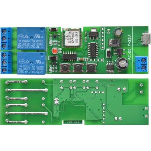 Smart Wifi Switch Self-Locking Wireless Relay Module 2CH USB DC 5-32V Wireless Switch Timer Phone Remote Control For Smart Home