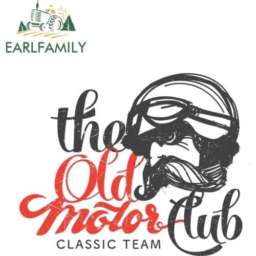 EARLFAMILY 13cm Motorcycle club Vinyl Warp Decals 3D Car Stickers for Refrigerator Car Body Windshield Truck Vehicle Decal