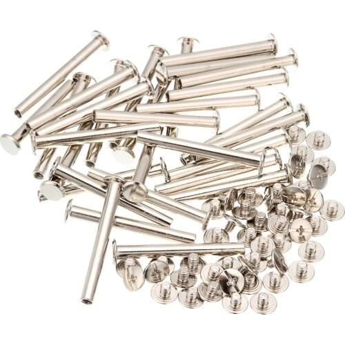50pcs M5x45mm Iron-nickel-plated screw books Fingertight Picture books screw rivets albums butt recipes leaflet nail M5Hardware