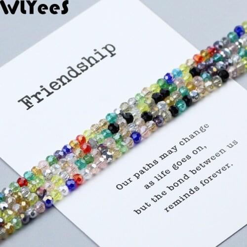 WLYeeS Charm Crystal Beads 3mm 200pcs Austrian Football crystal Faceted Glass Round Loose Beads for DIY Jewelry Making Wholesale