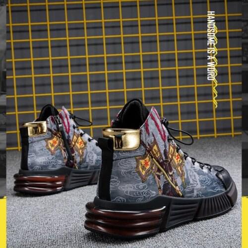 YSHUNIJ Fashion Personality Mens Shoes Spring and Autumn New High Top Sports Leisure Martin Gaobang Shoes