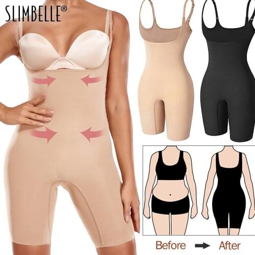 Women Shapewear Full Body Shaper Slimming Bodysuit Open Crotch Corset Waist Trainer Shaping Underwear Postpartum Recovery Sheath