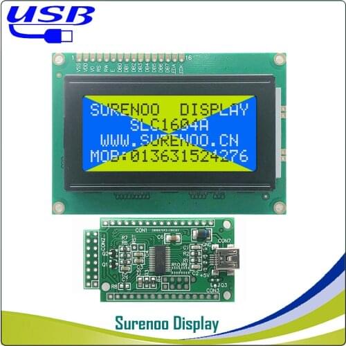 LCD2USB USB 164 16X4 1604 Character LCD Module Display Screen Panel sutible LCD Smartie & AIDA64 for DIY PC
