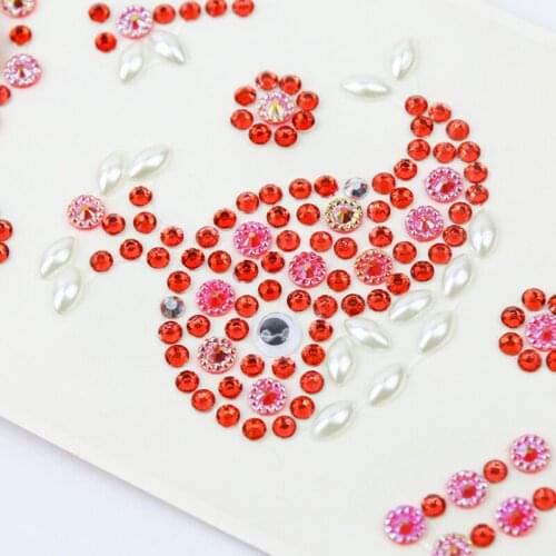 1 Sheets Acrylic Rhinestone Sticker Cartoon Resin Whale Decorative DIY Scrapbooking Mobile Phone Crystal Sticker Stationery