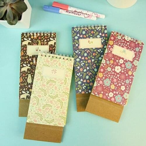 1pcs/lot 160*85mm ZAKKA Vintage Foral Desktop style Coil Plan Book diary nice gift stationery office school supplies